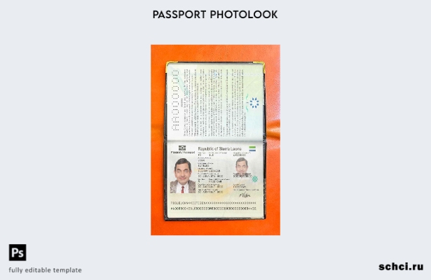 цифровая загрузка шаблона фотографии паспорта Сьерра Леоне